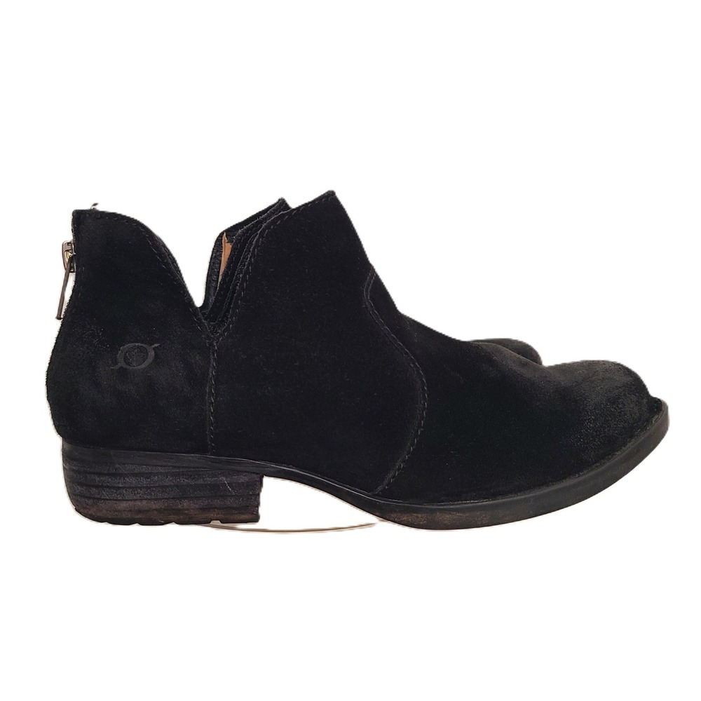 Born Kerri Black‎ Suede Leather Ankle Boots US 6.5 Booties Zip Quiet Luxury